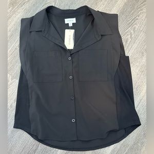 Evereve Tank Top Button Down, tags on! - Size M, Black